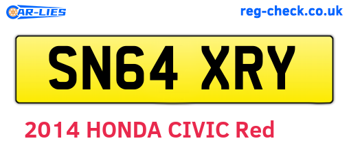 SN64XRY are the vehicle registration plates.