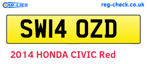 SW14OZD are the vehicle registration plates.