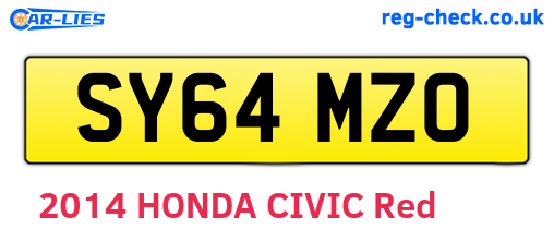 SY64MZO are the vehicle registration plates.