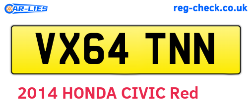 VX64TNN are the vehicle registration plates.