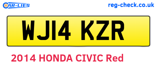 WJ14KZR are the vehicle registration plates.