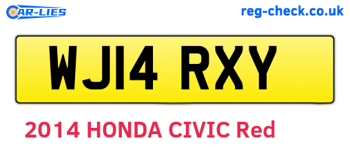 WJ14RXY are the vehicle registration plates.
