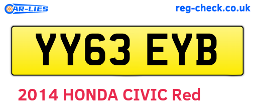 YY63EYB are the vehicle registration plates.