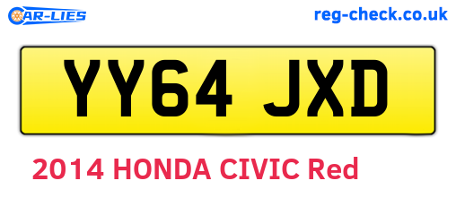 YY64JXD are the vehicle registration plates.