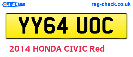YY64UOC are the vehicle registration plates.