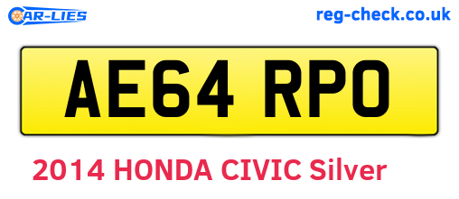 AE64RPO are the vehicle registration plates.