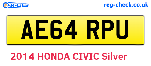 AE64RPU are the vehicle registration plates.