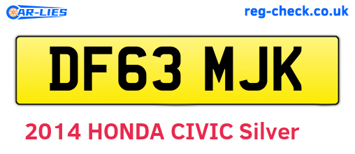 DF63MJK are the vehicle registration plates.