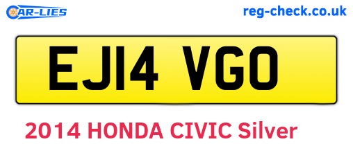 EJ14VGO are the vehicle registration plates.