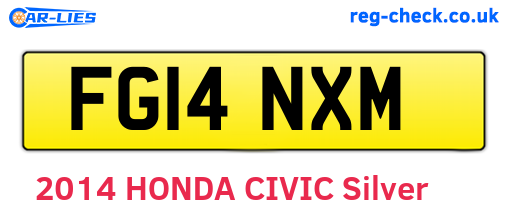 FG14NXM are the vehicle registration plates.