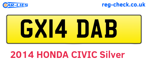 GX14DAB are the vehicle registration plates.