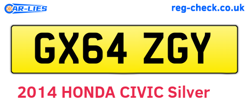 GX64ZGY are the vehicle registration plates.