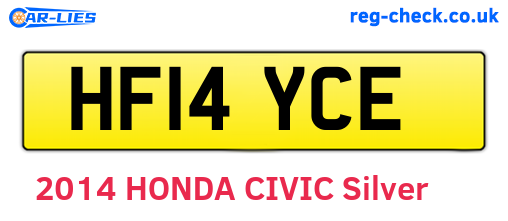 HF14YCE are the vehicle registration plates.