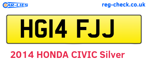 HG14FJJ are the vehicle registration plates.