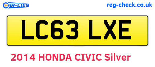 LC63LXE are the vehicle registration plates.