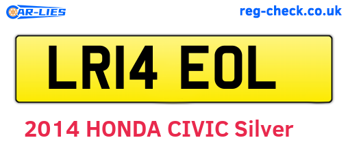 LR14EOL are the vehicle registration plates.