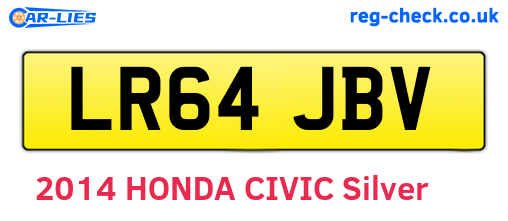 LR64JBV are the vehicle registration plates.