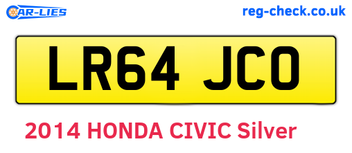 LR64JCO are the vehicle registration plates.