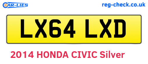 LX64LXD are the vehicle registration plates.
