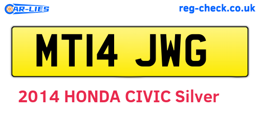 MT14JWG are the vehicle registration plates.