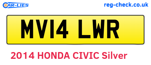 MV14LWR are the vehicle registration plates.