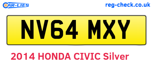 NV64MXY are the vehicle registration plates.