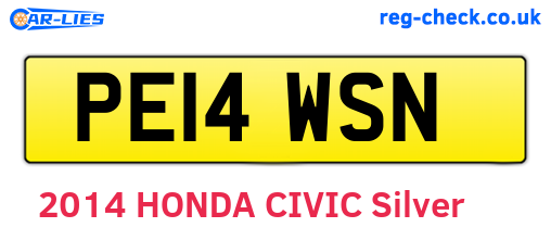 PE14WSN are the vehicle registration plates.