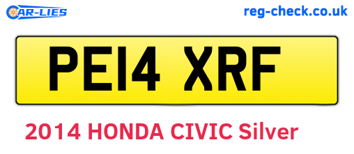 PE14XRF are the vehicle registration plates.
