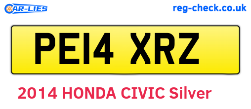 PE14XRZ are the vehicle registration plates.