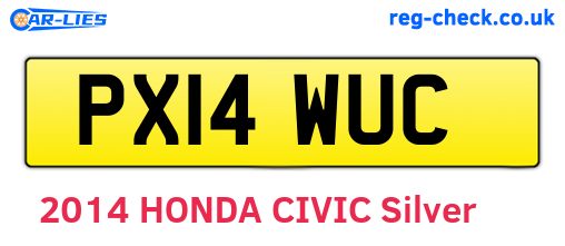 PX14WUC are the vehicle registration plates.