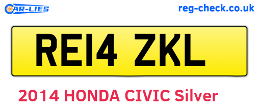 RE14ZKL are the vehicle registration plates.