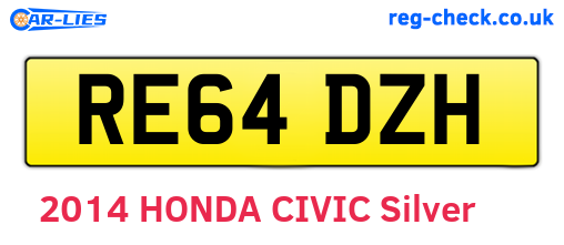 RE64DZH are the vehicle registration plates.