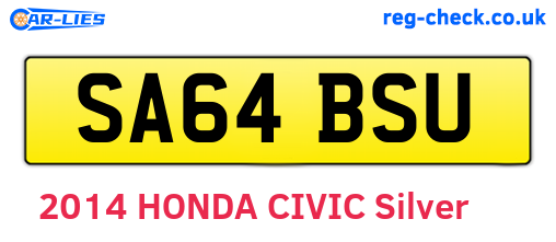 SA64BSU are the vehicle registration plates.