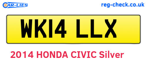 WK14LLX are the vehicle registration plates.