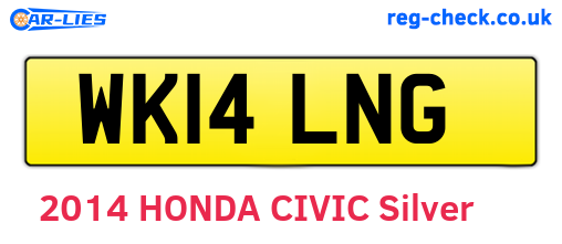 WK14LNG are the vehicle registration plates.