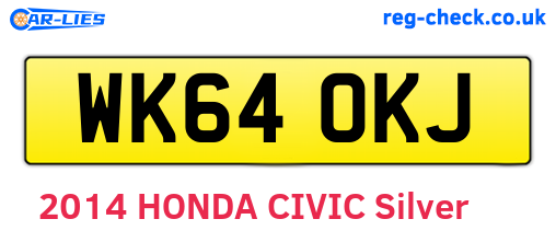 WK64OKJ are the vehicle registration plates.