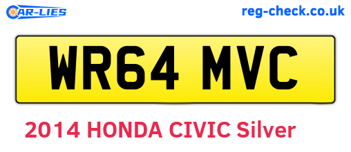 WR64MVC are the vehicle registration plates.