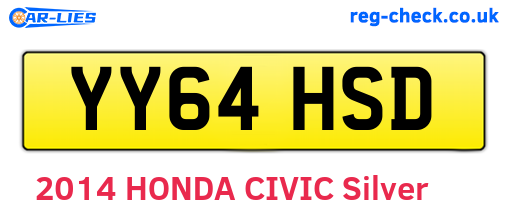 YY64HSD are the vehicle registration plates.