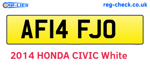 AF14FJO are the vehicle registration plates.