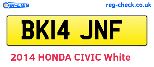 BK14JNF are the vehicle registration plates.