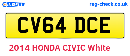 CV64DCE are the vehicle registration plates.