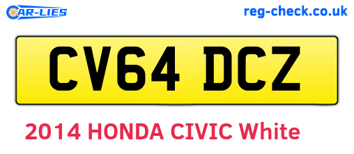 CV64DCZ are the vehicle registration plates.
