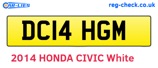 DC14HGM are the vehicle registration plates.