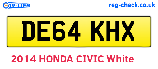 DE64KHX are the vehicle registration plates.