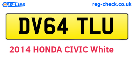 DV64TLU are the vehicle registration plates.