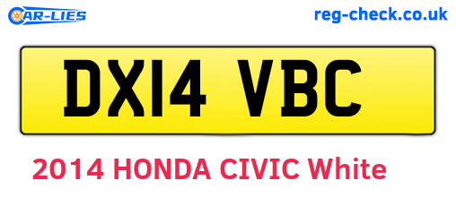 DX14VBC are the vehicle registration plates.