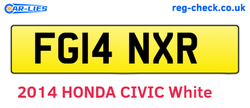 FG14NXR are the vehicle registration plates.