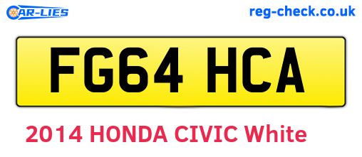 FG64HCA are the vehicle registration plates.