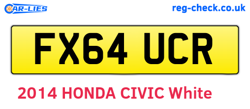 FX64UCR are the vehicle registration plates.