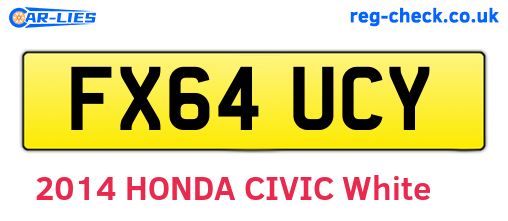 FX64UCY are the vehicle registration plates.